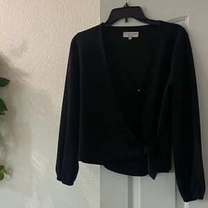 Madewell Black V-Neck Wrap Top